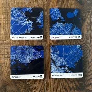 Fabulous Set of United Airlines Travel Coasters